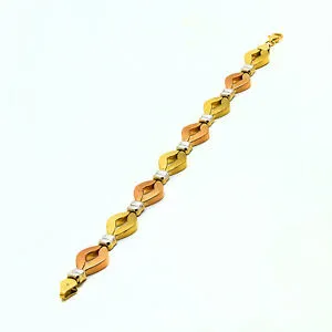 【送料無料】ネックレス リンク59グラム714kイエローバラ14k yellow white rose gold fancy link bracelet 59 grams 7 inches