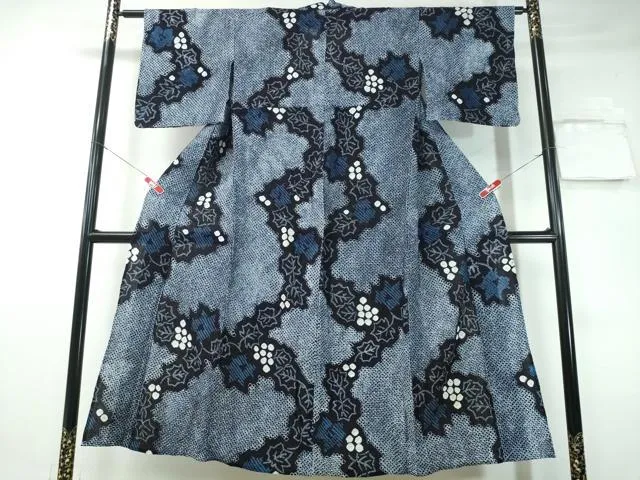 平和屋着物∴夏物 浴衣 有松鳴海絞り 南天文 綿 逸品 CAAY4684ng