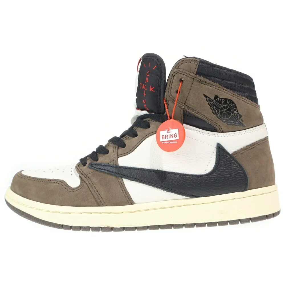 NIKE(ナイキ) サイズ:27.5cm ×TRAVIS SCOTT AIR JORDAN 1 RETRO HIGH OG TS SP CD4487-100 トラヴィススコット エアジョーダン1 ハイカットスニーカー US9.5/27.5cm ブラウン/ホワイト【中古】【程度A】【カラーブラウン】【取扱店舗BRING KICKS】