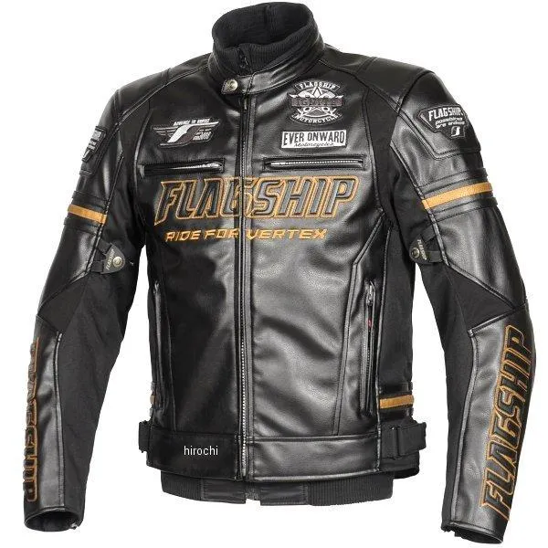 FJ-W193 フラッグシップ FLAGSHIP 秋冬モデル イグナイトPUレザージャケット 黒/ゴールド LWサイズ SP店
