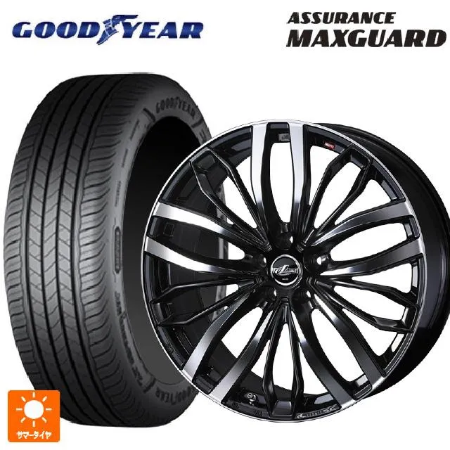 送料無料 サマータイヤホイールセット 245/45R19 102W XL グッドイヤー アシュアランス マックスガード ウェッズ レオニス SC 19