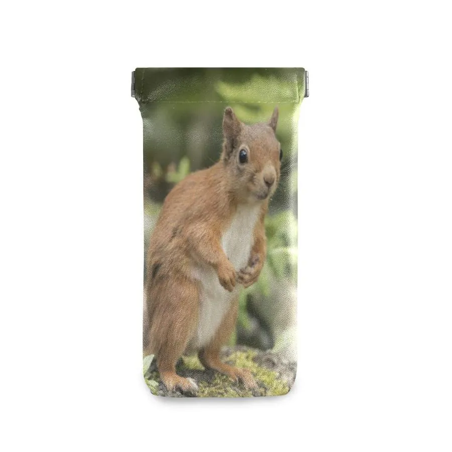 【並行輸入品】Sunglasses Pouch Funny Animal Squirrel Leaves Squeeze Top Glasse