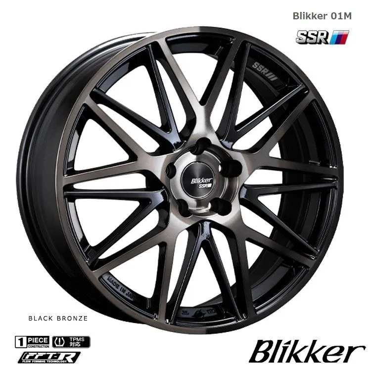 19インチ 5H114.3 8J 8J+45 5穴 ホイール 【1本単品 新品】 ブラックブロンズ Blikker 01M 送料無料 SSR