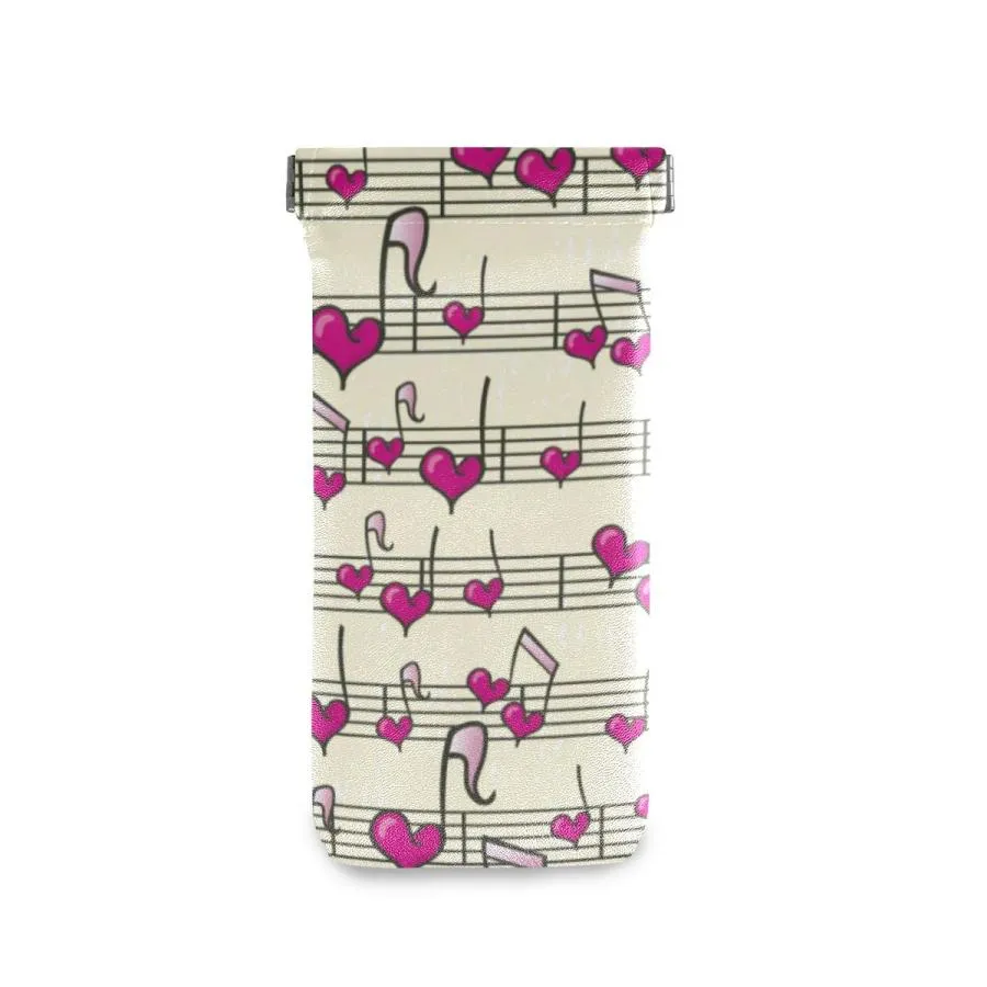【並行輸入品】AUUXVA Sunglasses Pouch Musical Note Heart Squeeze Top Glasses P