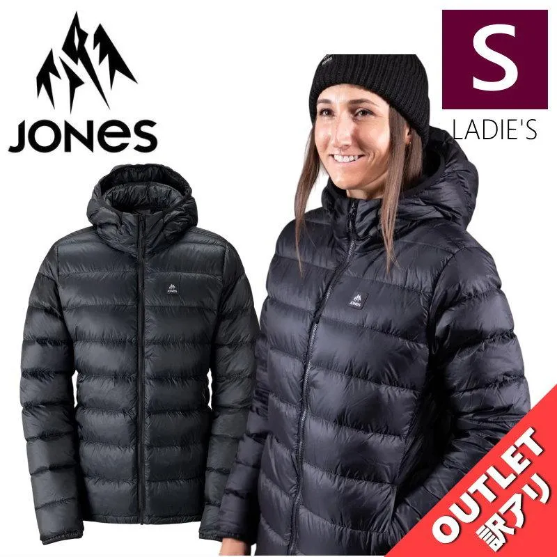 【アウトレット】◎ JONES RE-UP DOWN RECYCLE HOODIE JKT STEALTH BLACK Sサイズ  レディース スノーボード インナーダウン 24-25