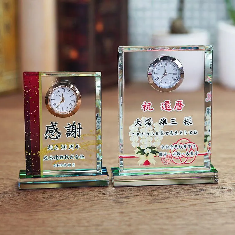 ソフィアクリスタル クリスタル時計 UVカラー加工 記念品 wdt20