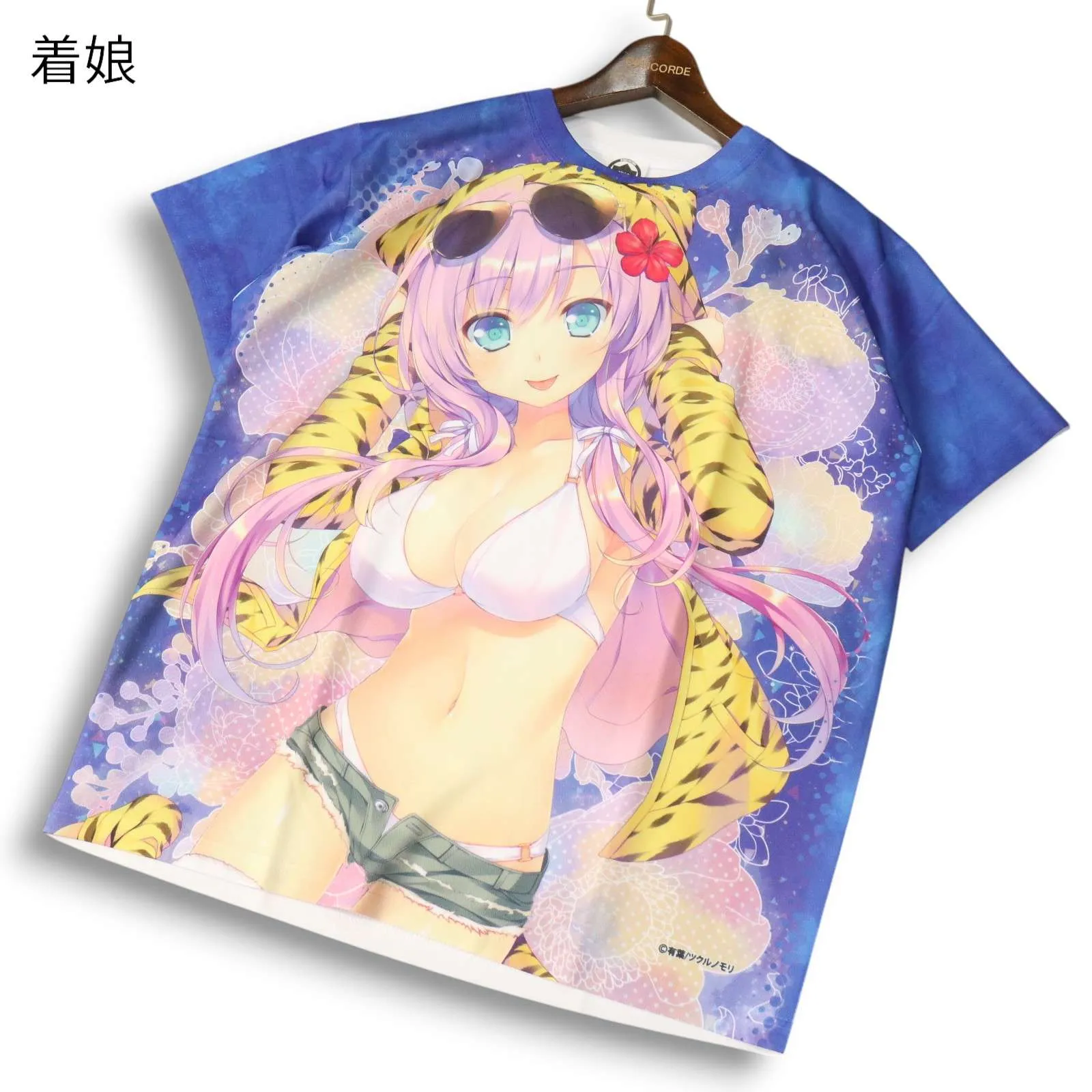 【美品】着娘 KIMUSUME ツクルノモリ 有葉★ ガールズコレクション 半袖 Tシャツ カットソー Sz.L メンズ