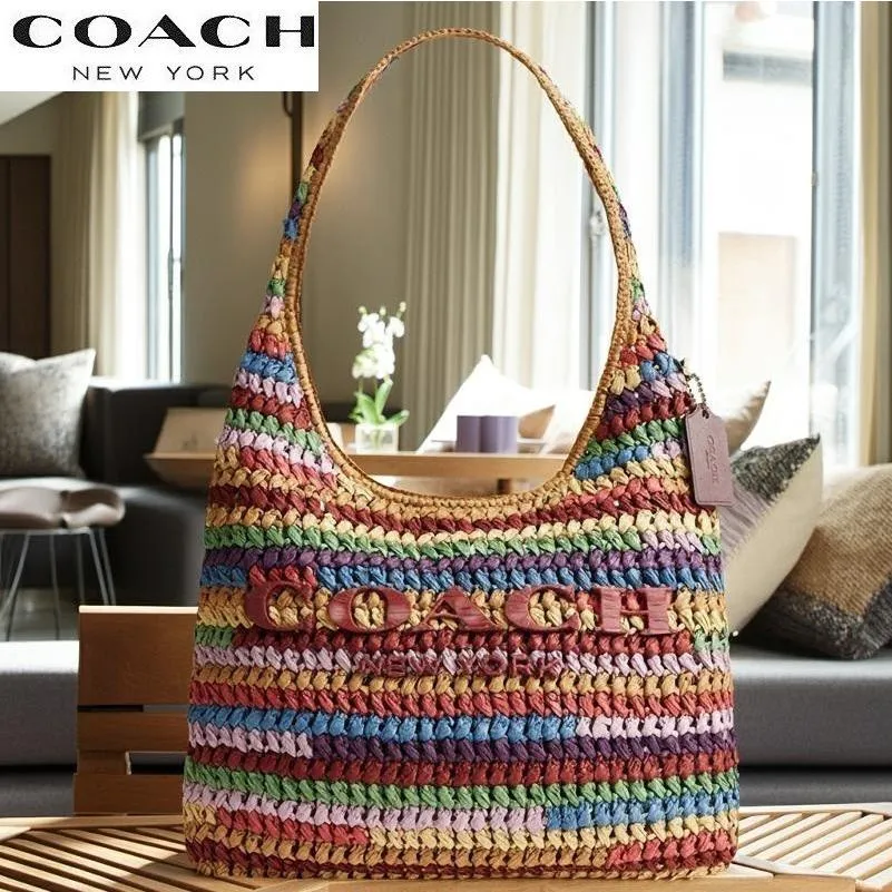 コーチ COACH バッグ 2026新作 ショルダーバッグ ブティックライン 新作 ブルックリン ミディアム マルチ ストロー ショルダー バッグ 34 正規品 日本未入荷