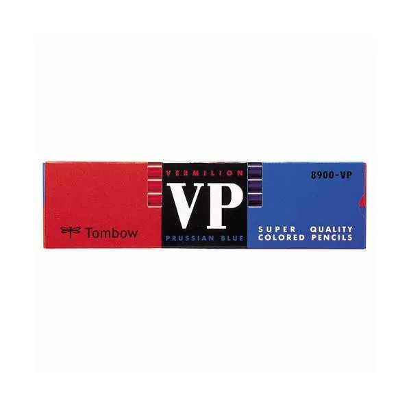 (まとめ) トンボ鉛筆 赤青鉛筆 (朱藍) 8900-VP 1箱(12本) 〔×10セット〕