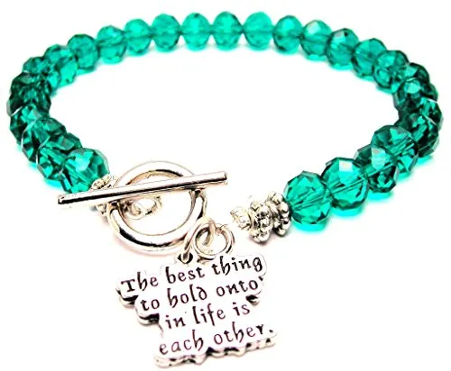 【中古】【未使用・未開封品】The Best Thing To Hold Onto In Life Is各他クリスタルToggle Bracelet Inエメラルドグリーン