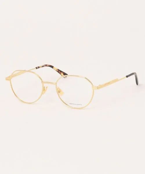 伊達メガネ メガネ 眼鏡 「BOTTEGA VENETA/ボッテガヴェネタ 」ラウンド メガネ BV1468O 001 51 ゴールド