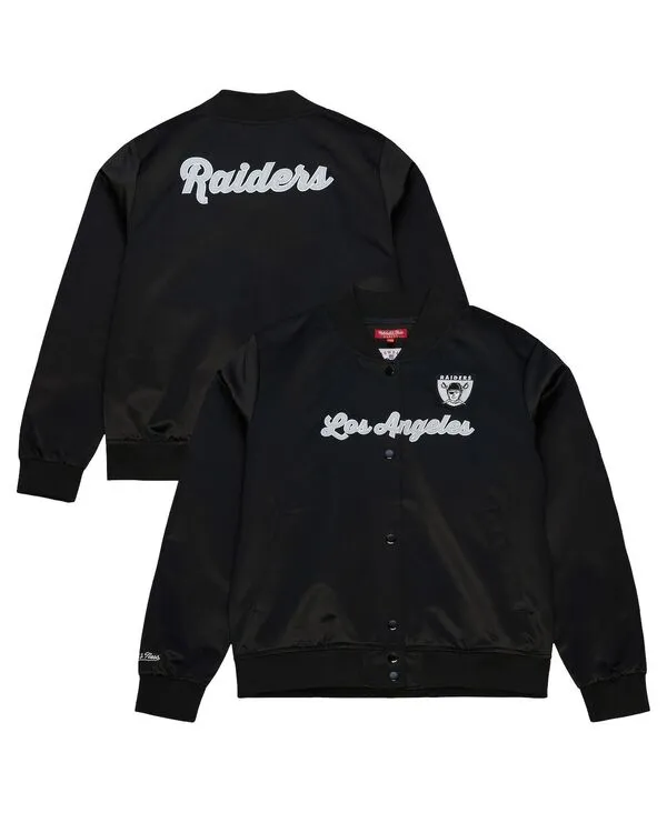 ミッチェル\u0026ネス レディース アウター ジャケット・ブルゾン サテン Mitchell \u0026 Ness Women Black Las Vegas Raiders Full-Snap Satin Jacket Black ブラック