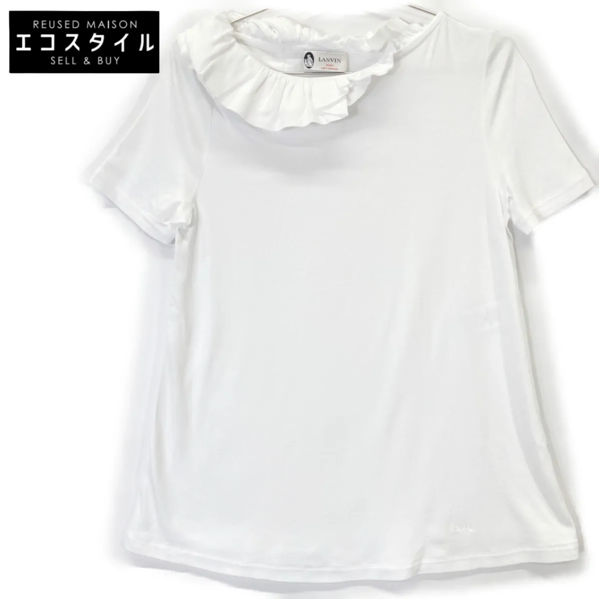 LANVIN ランバン ﾎﾜｲﾄ TO619J TS02 P18 ﾌﾘﾙ ﾄｯﾌﾟｽ トップス XS ホワイト レディース 【中古】