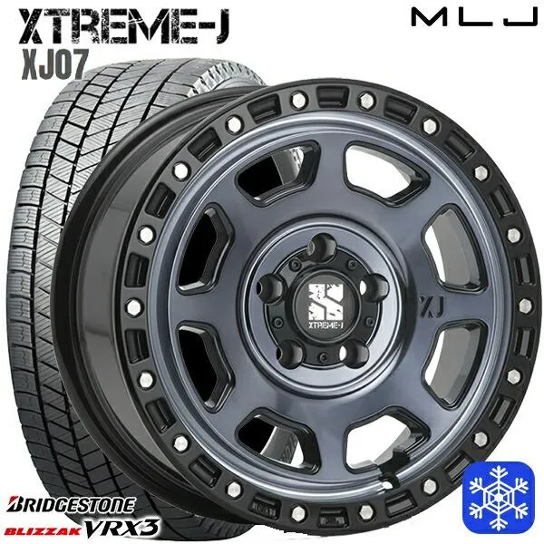 ヤリスクロス 205/65R16インチ ブリヂストン ブリザック VRX3 5H114.3 スタッドレスタイヤホイール4本セット エクストリームJ XJ07 GB/MI