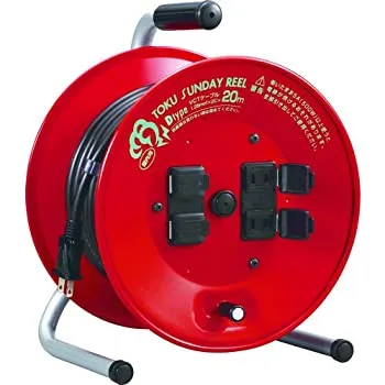 【中古】 TRUSCO ハタヤ トクサンデーリール 単相100V 20m 円盤 (レッド) D20R