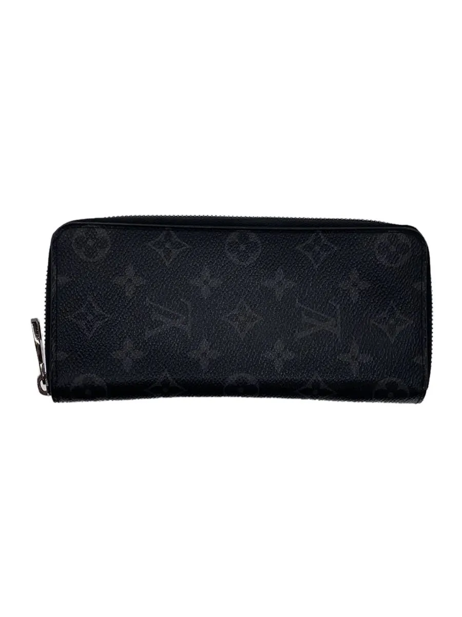 【中古】LOUIS VUITTON◆ジッピー・ウォレット・ヴェルティカル_モノグラム・エクリプス/PVC/BLK/メンズ【服飾雑貨他】