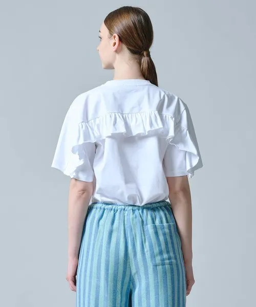 tシャツ ヘビーコットン天竺 バックフリルTシャツ レディース