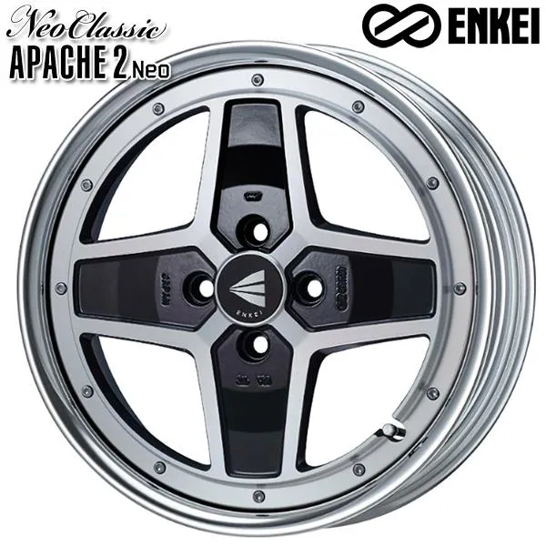 サマータイヤ ホイール4本セット 165/50R16インチ 4H100 ENKEI エンケイ アパッチ2 ネオ (Lo Disk) BK ウィンラン R330