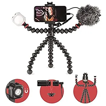 【中古】【輸入品・未使用】JOBY ミニ三脚 ゴリラポッド モバイル ブイロギング キット Vlogキット スマホアダプター付 LEDライト付 ビーモミニ マイク付 ウェイボモバイル