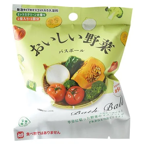 〔1ケース(24個入)〕 ノルコーポレーション バスボール 発泡タイプの入浴剤 写実食品 おいしい野菜 OBOYA0101X24