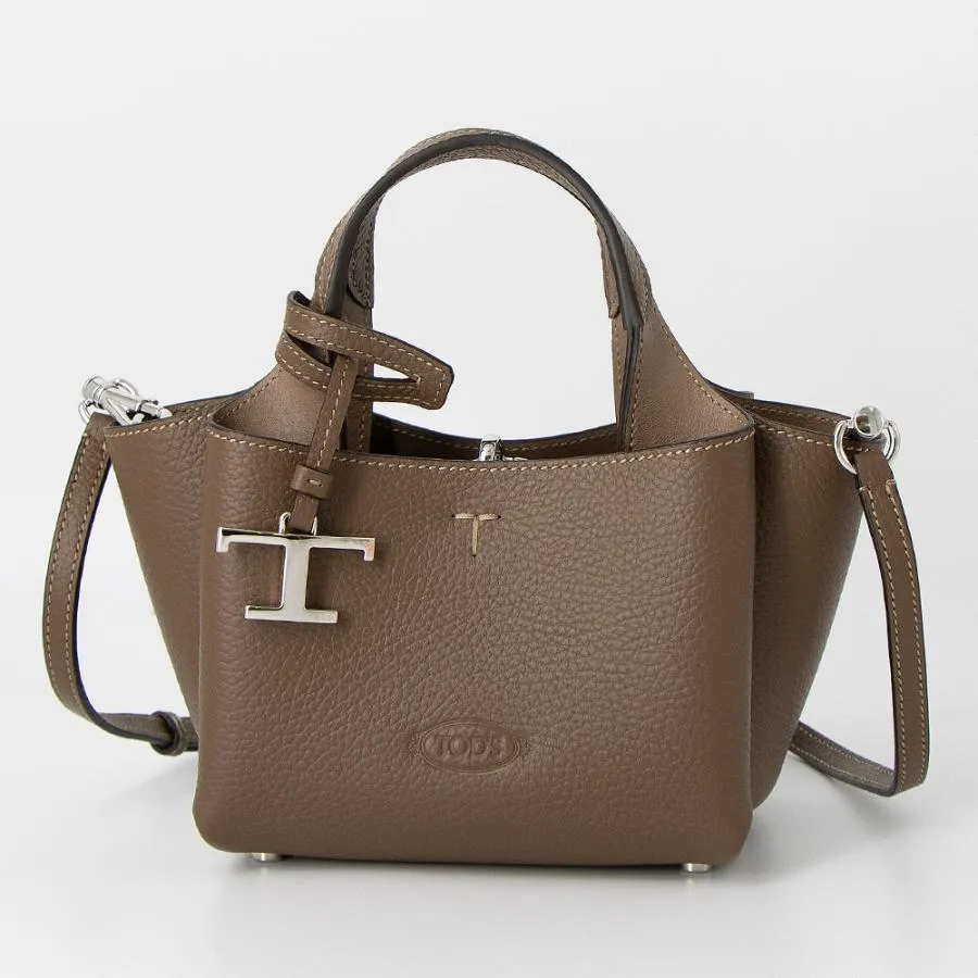 トッズ TOD'S トートバッグ(2WAY仕様) マイクロ Tタイムレス ブラウン T TIMELESS XBWAPAFL000QRI 4L64 BROWN