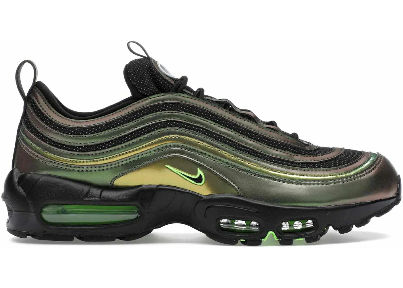 ナイキ マックス ダックス 緑 グリーン 黒色 ブラック エアマックス スニーカー メンズ NIKE AIR MAX 95/97 DUCKS OF A FEATHER STORM / GREEN BLACK