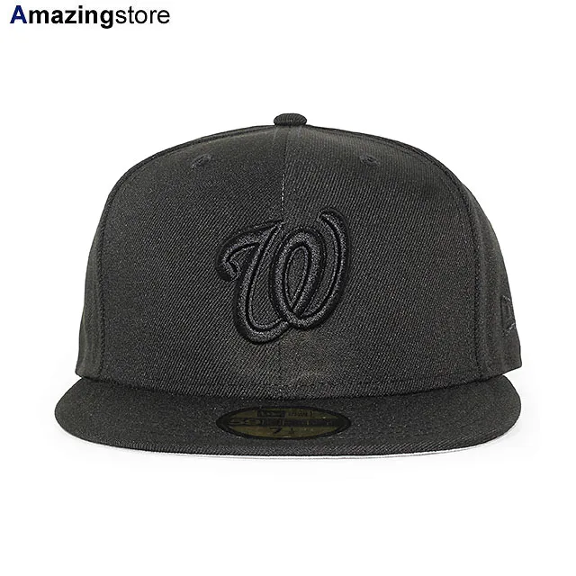 ニューエラ キャップ 59FIFTY ワシントン ナショナルズ MLB TEAM BASIC FITTED CAP BLACKOUT NEW ERA WASHINGTON NATIONALS 帽子 メンズ レディース ブラック /BLK BIG_SIZE 25_4RE_0414