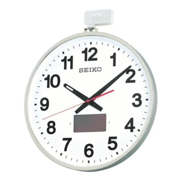 SEIKO ソーラー屋外用大型電波掛時計 527×450×78 金属枠 SF211S [r20][s9-833]