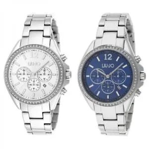 【送料無料】腕時計 ウォッチ アラームリュジョラグジュアリークロノステンレススチールブレスレットシルバーreloj mujer liu jo luxury premiere chrono pulsera acero silver azul nuevo