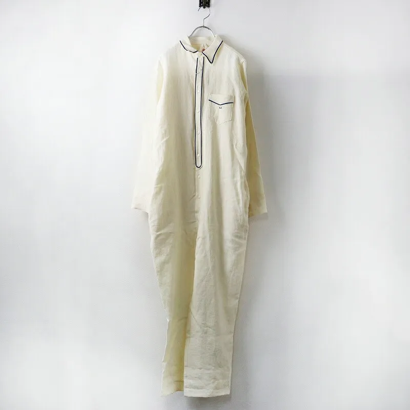 未使用 2023AW オールドマンズテーラー R\u0026D.M.Co- トリミング ヘンプ オールインワン M/オフホワイト トップス ボトムス 【2400014394412】【中古】