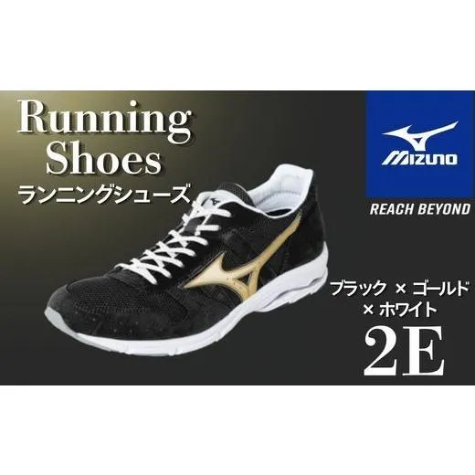 ふるさと納税 ファッション 靴 兵庫県 宍粟市 AO79　ミズノ ランニングシューズ ブラック×ゴールド×ホワイト 2E ジョギング ランニング マラソン シューズ …