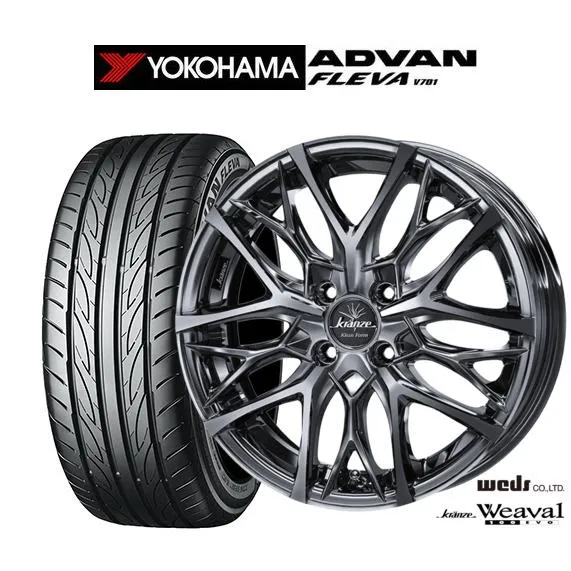 サマータイヤ ホイール4本セット ウェッズ クレンツェ ウィーバル 100EVO ヨコハマ ADVAN アドバン フレバ V701 195/40R17