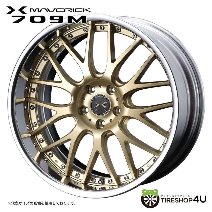 4本購入で送料無料 MAVERICK 709M 19x8.5J 5/114.3 +10 Hi Disk (リバースリム) アウターリムの深さ:65mm サムライゴールド 新品1本価格 【代引き不可】