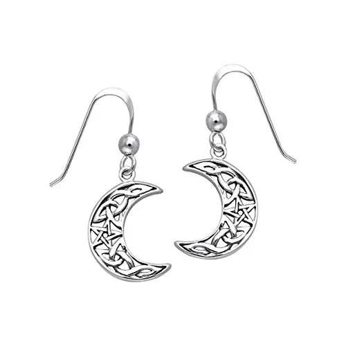 【中古】【未使用・未開封品】ジュエリートレンドスターリングシルバーケルトノットCrescent Moon and Star Pentacleダングルイヤリング