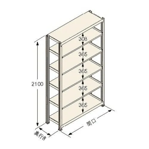 扶桑金属工業 中量ラック Ｋタイプ150kg GSN-K2109C6R 連結：棚板天地6段 [法人限定][送料別途お見積り]