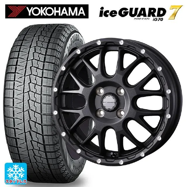 送料無料 スタッドレスタイヤホイールセット 185/70R14 88Q ヨコハマ アイスガード7(IG70) # ウェッズ マッドヴァンス 08 14