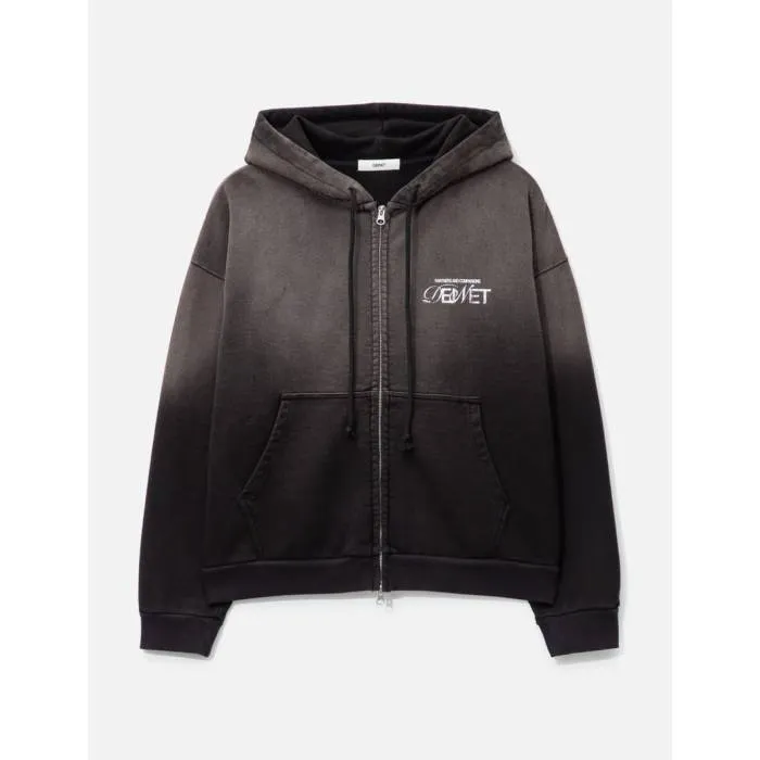 Deinet 【 D Logo Washed Hood Zip-Up Unisex Black 】 ロゴ ユニセックス 黒色 ブラック