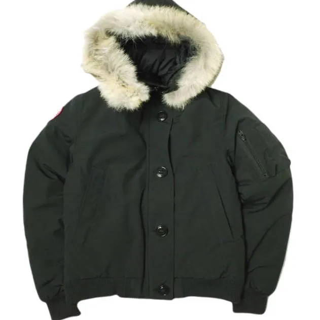 新品 CANADA GOOSE カナダグース LABRADOR BOMBER ラブラドール ボンバー 7967JL S BLACK 定価202,400円 ファー付き ダウンジャケット