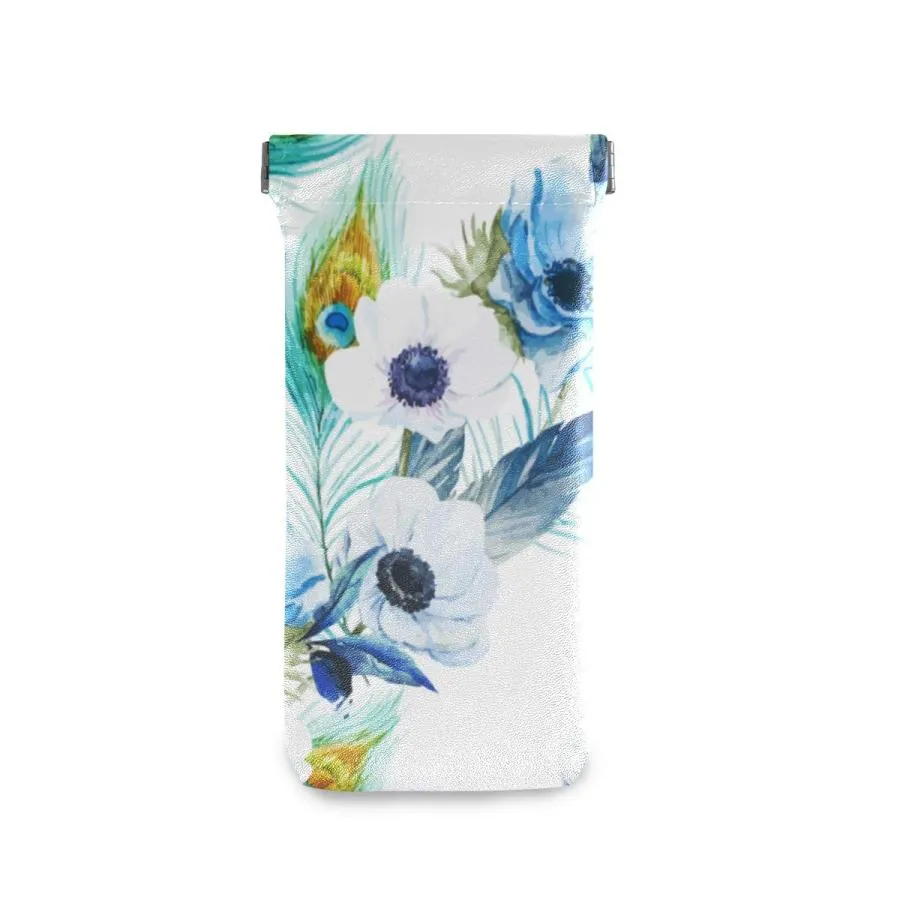 【並行輸入品】AUUXVA Sunglasses Pouch Peacock Feather Flower Squeeze Top Glass