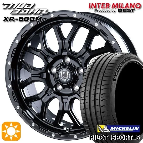 サマータイヤ ホイール4本セット 215/45R17インチ 5H114.3 BEST MUD BAHN マッドバーン XR-800M MBK/PP ミシュラン パイロットスポーツ5