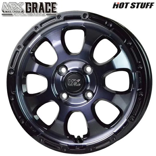 サマータイヤ ホイールセット 145/80R12インチ 80/78N 4H100 ホットスタッフ マッドクロス グレイス BKC/BK バン用 ヨコハマ Y356
