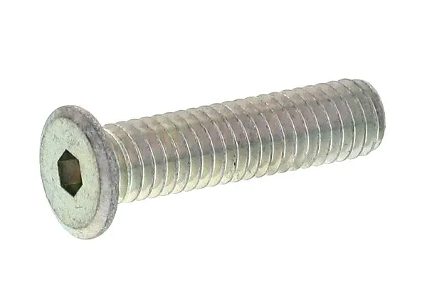 鉄/三価ホワイト [超極低頭] 六角穴付き スリムヘッド小ねじ (全ねじ)<br>Ｍ６×２５ 【 小箱 ： 1箱／200本入り 】