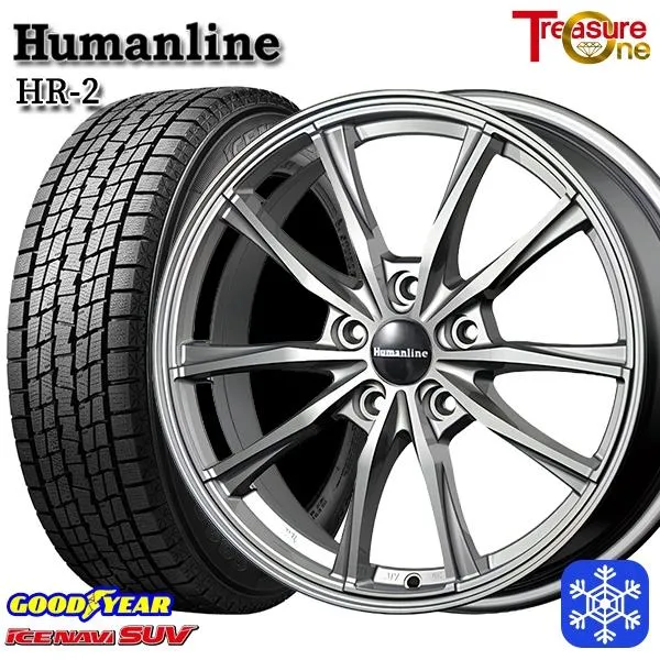 クラウンセダン 235/55R19インチ グッドイヤー アイスナビSUV 5H120 スタッドレスタイヤホイール4本セット ヒューマンライン HR02 DG