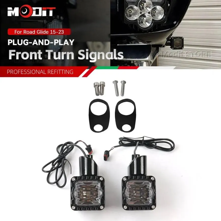 並行輸入品 ハーレーCVOロードグライド3 LEDフロントウィンカーシャークデーモンライトFLTRK FLTRUSE