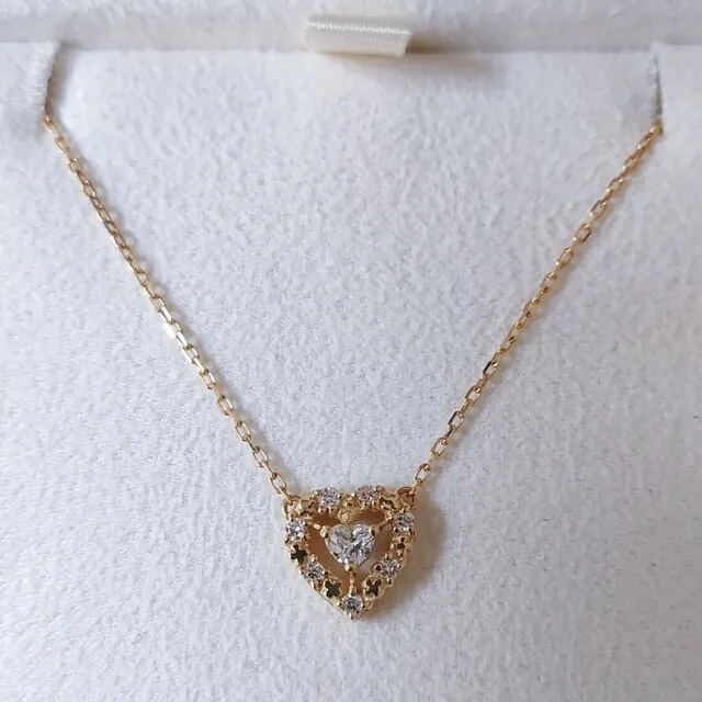 アーカー プリンセスハート ダイヤモンド ネックレス K18YG 2.0g