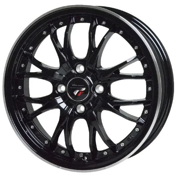 HOT STUFF Precious HM-3 14インチ 4.5J 4H100 +45 メタリックブラック＆リムポリッシュ