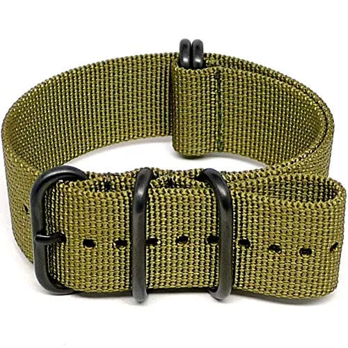 【中古】【未使用・未開封品】[DaLuca] Ballistic Nylon NATO Watch Strap - Olive (PVD Buckle) : 20mm