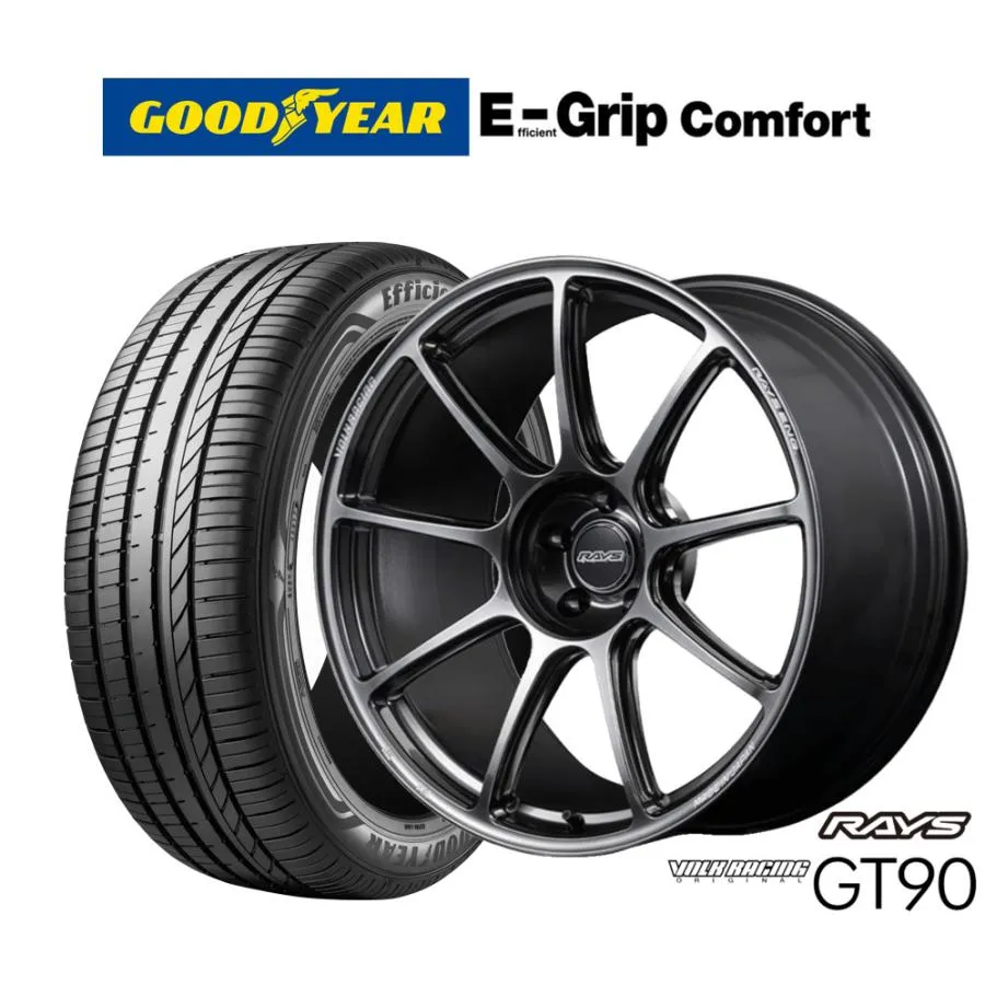 サマータイヤ ホイール4本セット レイズ ボルクレーシング GT90 グッドイヤー エフィシエント グリップ コンフォート 245/40R20