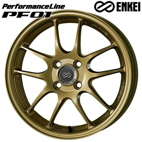 ENKEI エンケイ パフォーマンスライン PF01 16インチ 6.5J 4H100 +53 ゴールド アルミホイール単品 4本セット 送料無料