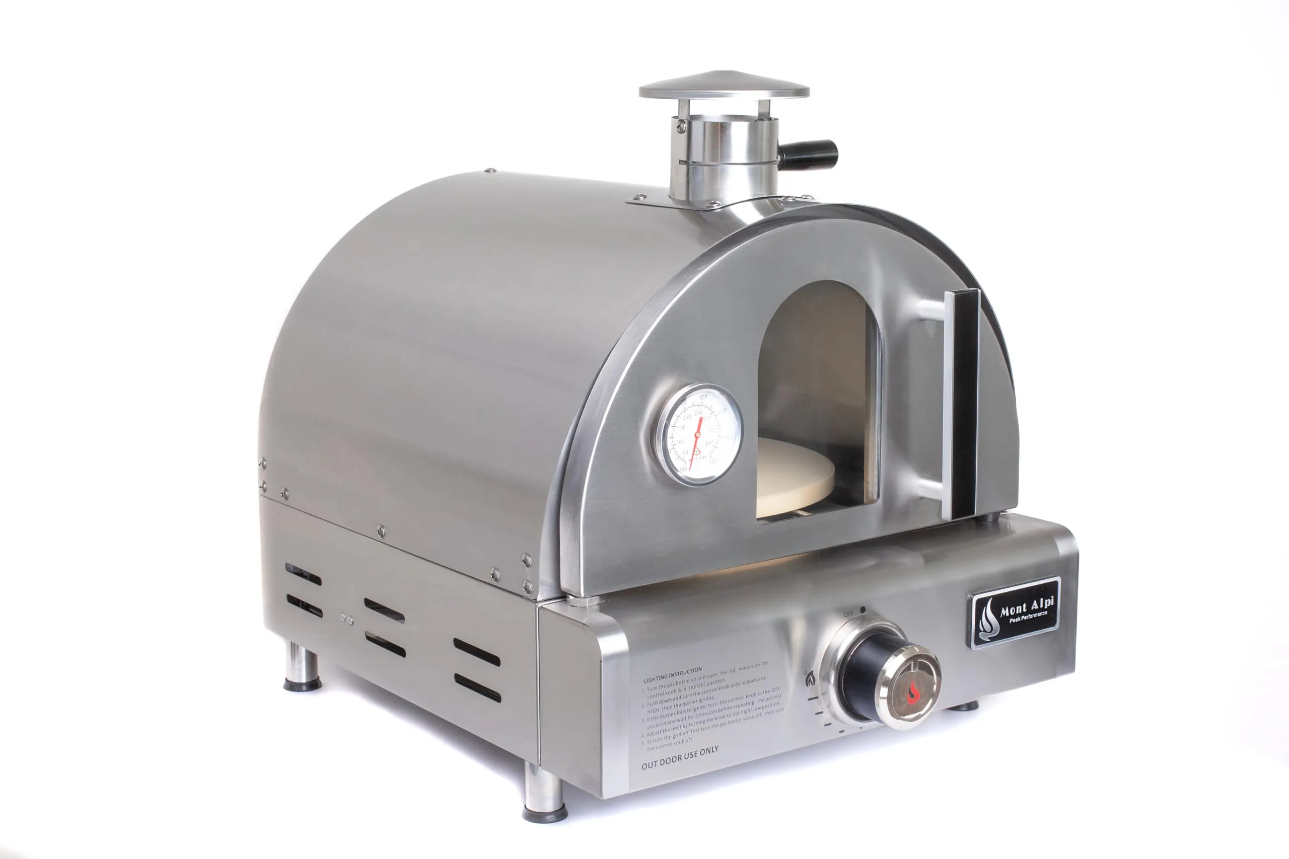 Mont Alpi MAPZ-SS Table Top Gas Pizza Oven  Large  Stainless Steel